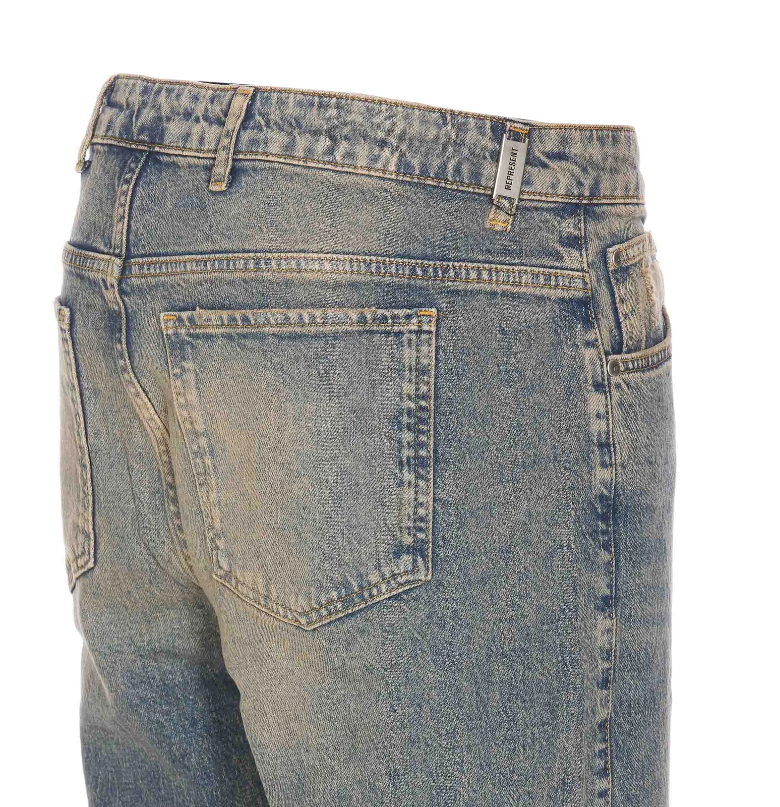 Represent Bleached-Effect Straight-Leg Slim-Cut Jean