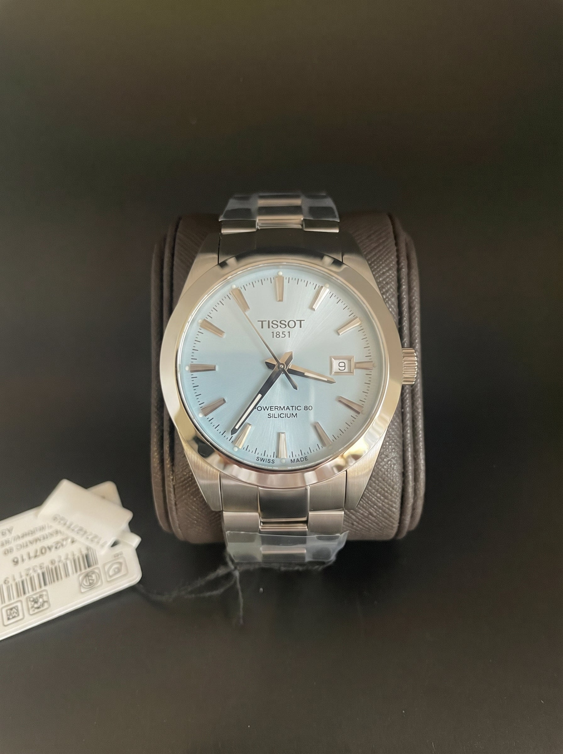 TISSOT — Gentleman Powermatic 80 Automatic Ice Blue Dial Watch