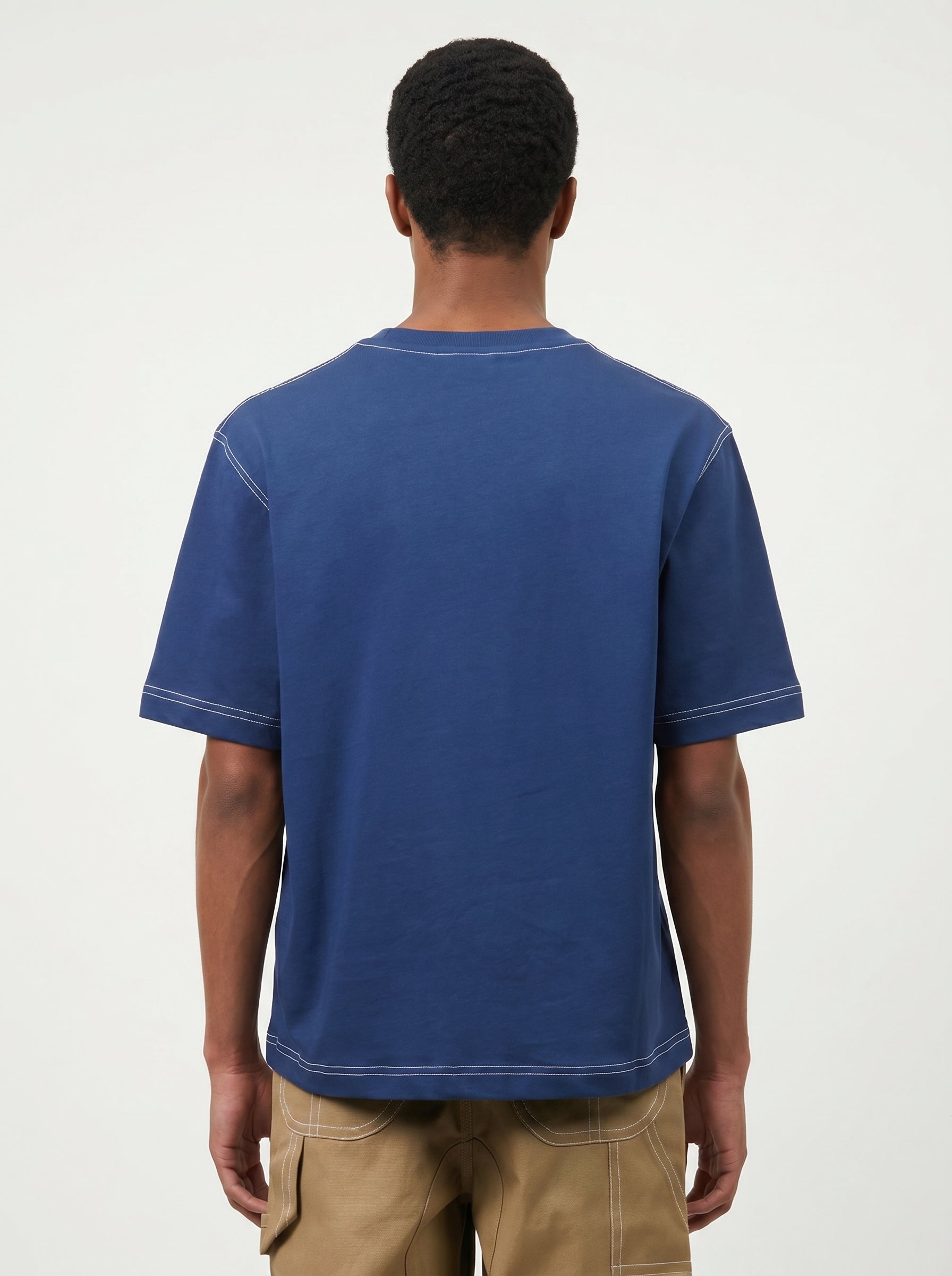 AMI PARIS Top-Stitched Ami de Coeur Cotton-Jersey T-Shirt