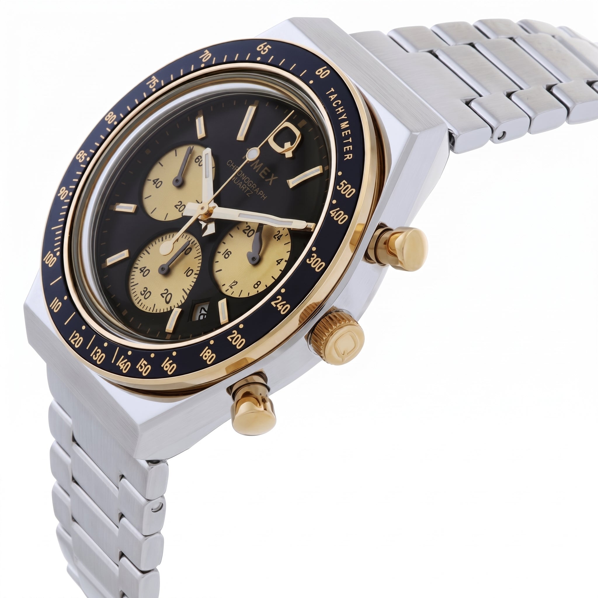 TIMEX — Q Chronograph Quartz Black Dial Men's Watch