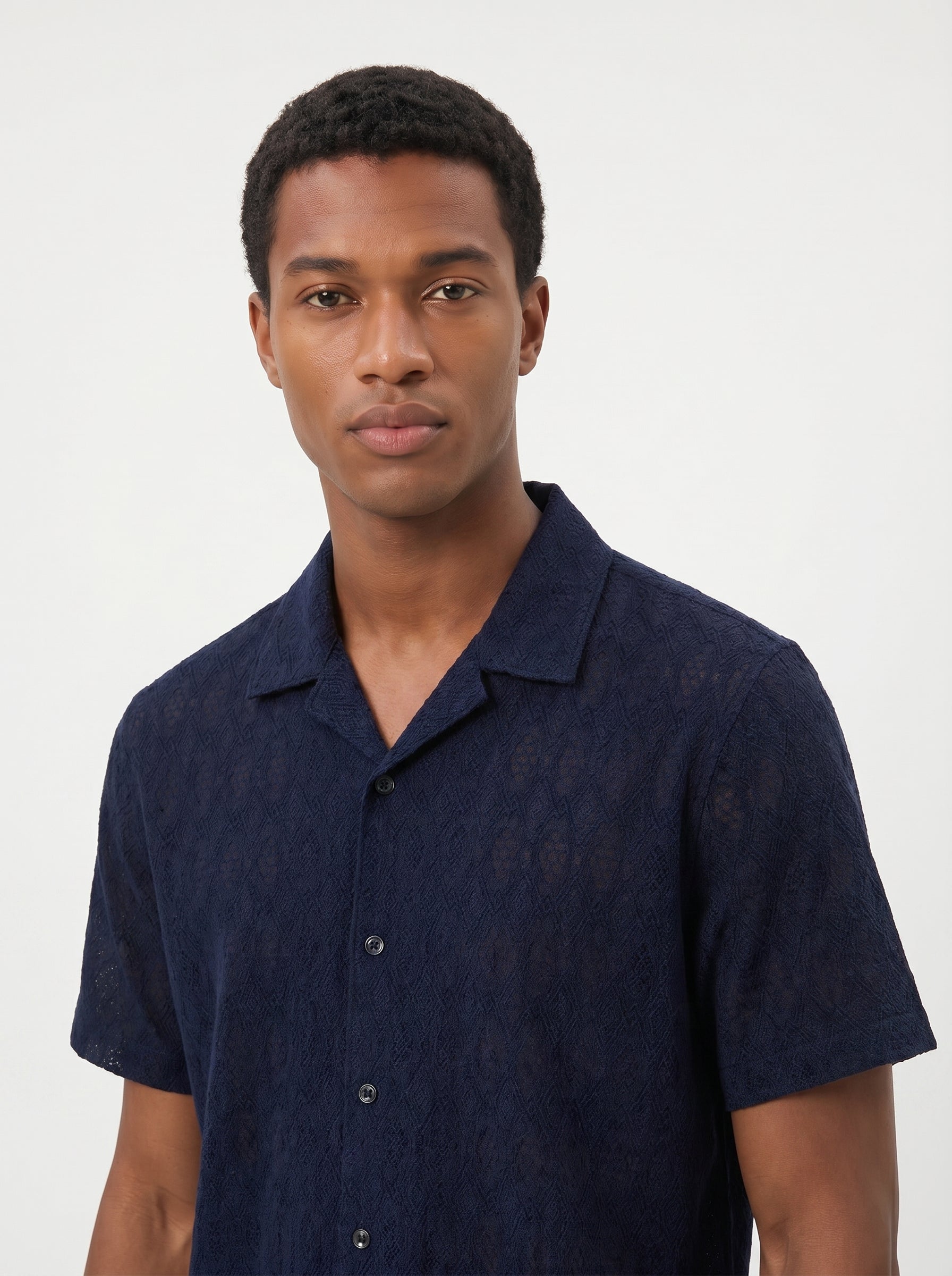 GUESS Coastal Crochet Resort Knit Shirt